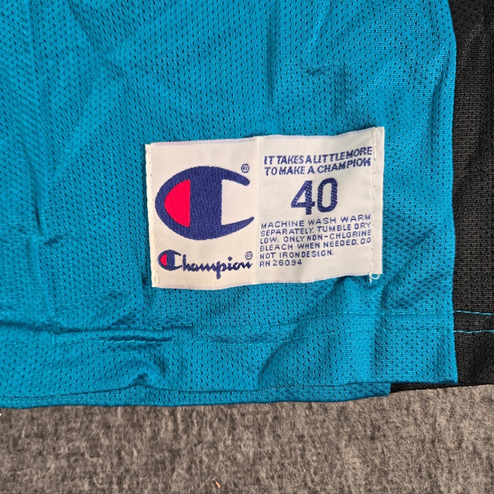 Vintage Champion Detroit Pistons Jersey Men 40 Teal Grant Hill 33 Basketball - Picture 3 of 8